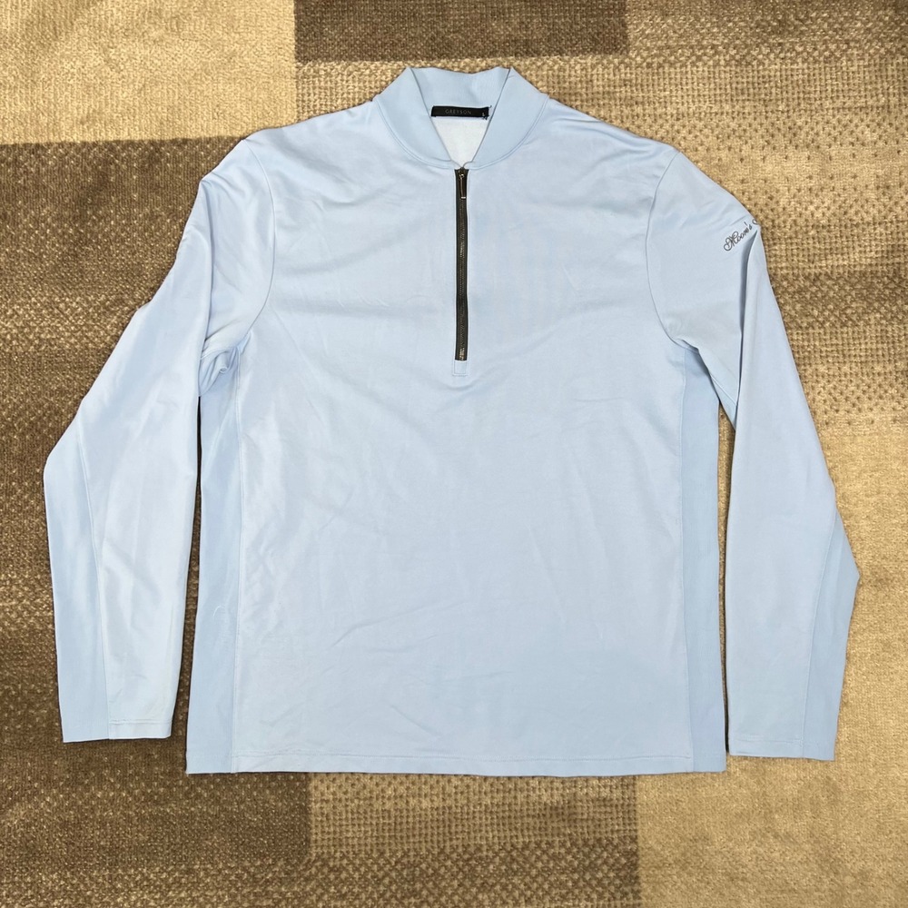 Greyson Tate Mens Blue Performance Quarter Zip Golf Pullover Large‎ Long Sleeve